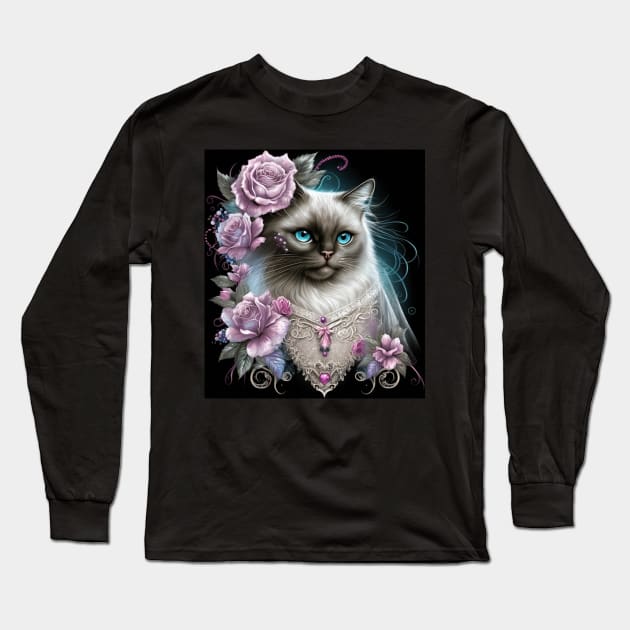 Flawless Ragdoll Cat Long Sleeve T-Shirt by Enchanted Reverie